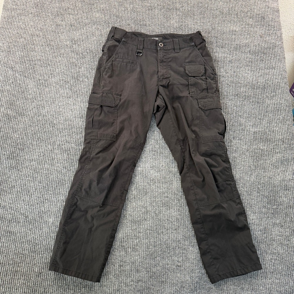 5.11 Tactical Mens Cargo Pants 32x30 Black Ripstop Multi Pocket Utility Workwear
